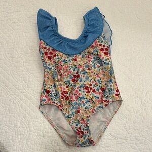 Paradise beachwear girls Floral Ruffle Swimsuit sz 24 months one piece
